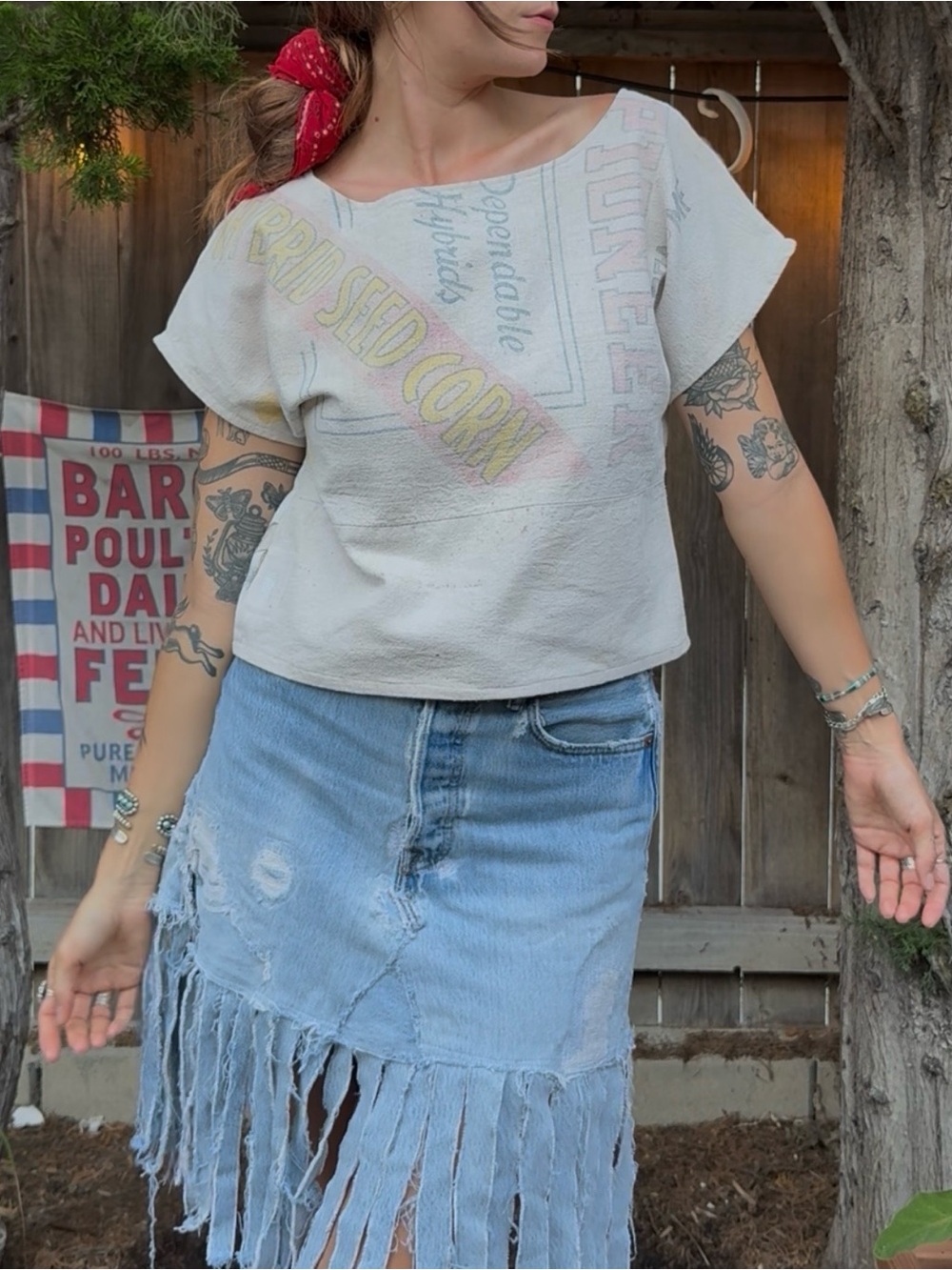vintage feedsack handmade Women’s top